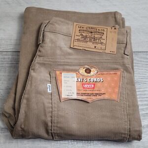 👖VTG 1984 Levi's 517 White Tab Tan Cords 33x33 NWT USA Deadstock Mervyn's